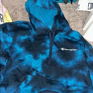 Champion Blue Tie-Dye Hoodie